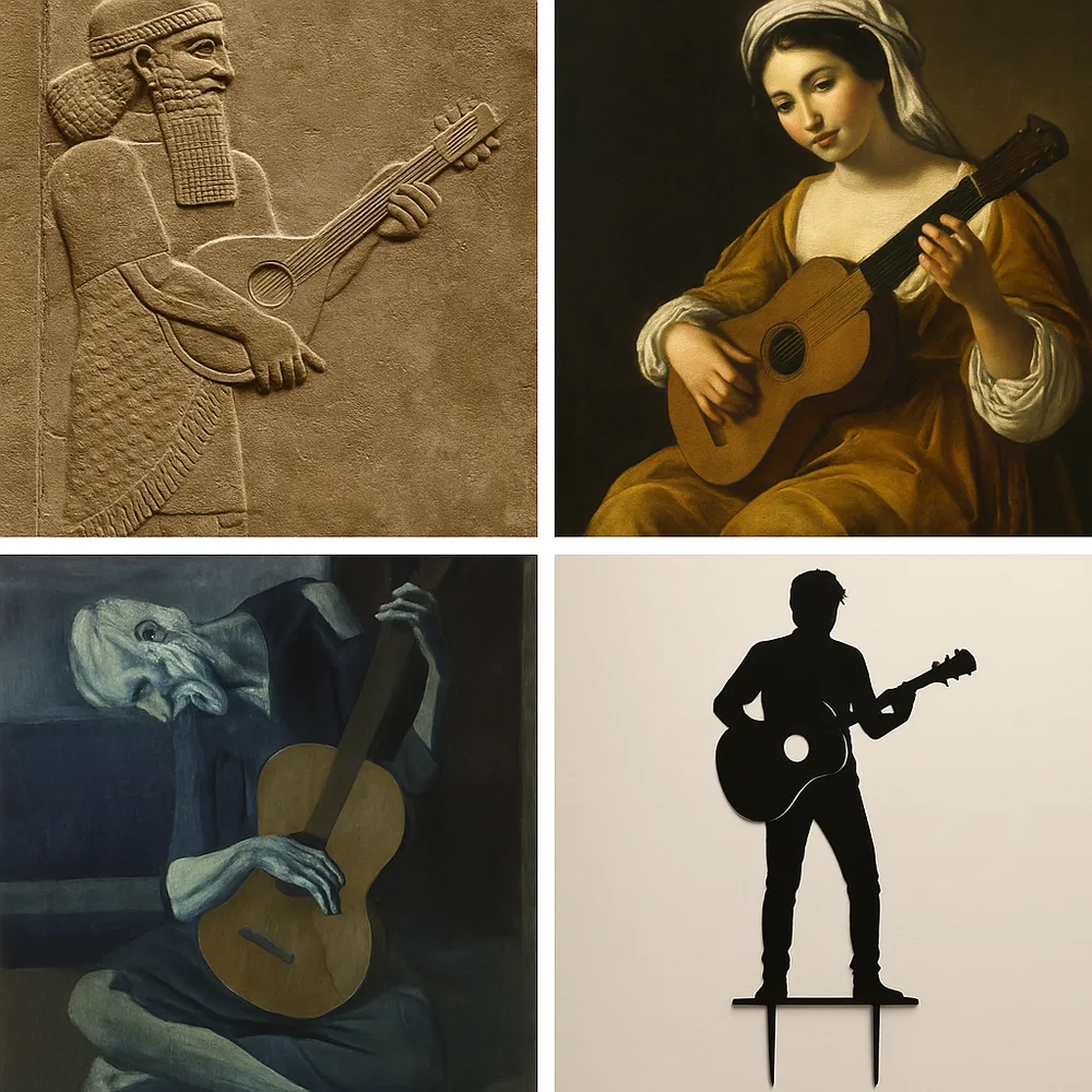 Toppery z gitarą VS Historia gitary