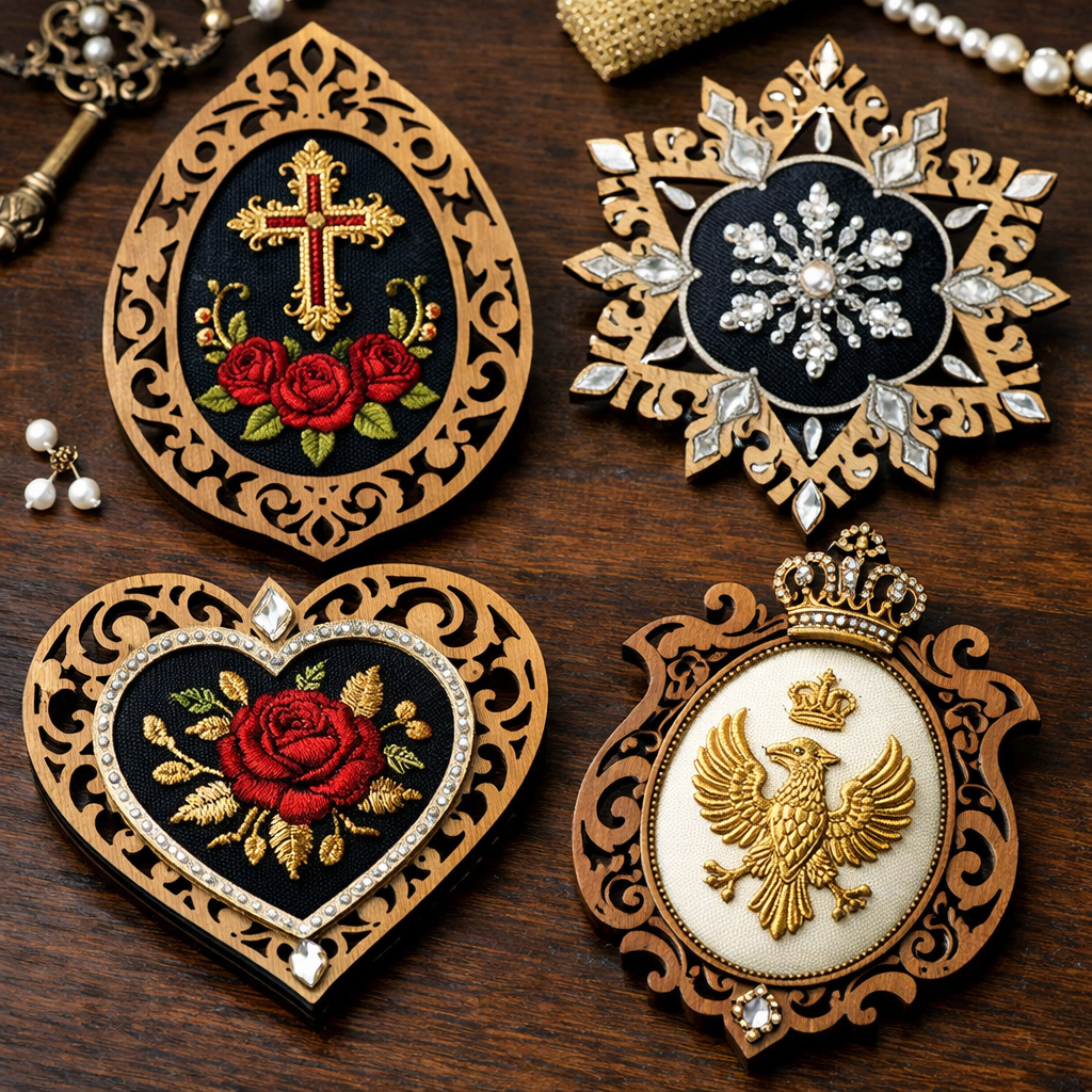 Wyjątkowe ekskluzywne haftowane ozdoby połączone z laserem CO₂