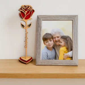 drewniany kwiat dziękujemy artday laser cnc - toppery dekoracje i pamiątki z grawerem