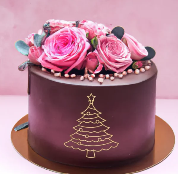 topper boczny złote lustro choinka