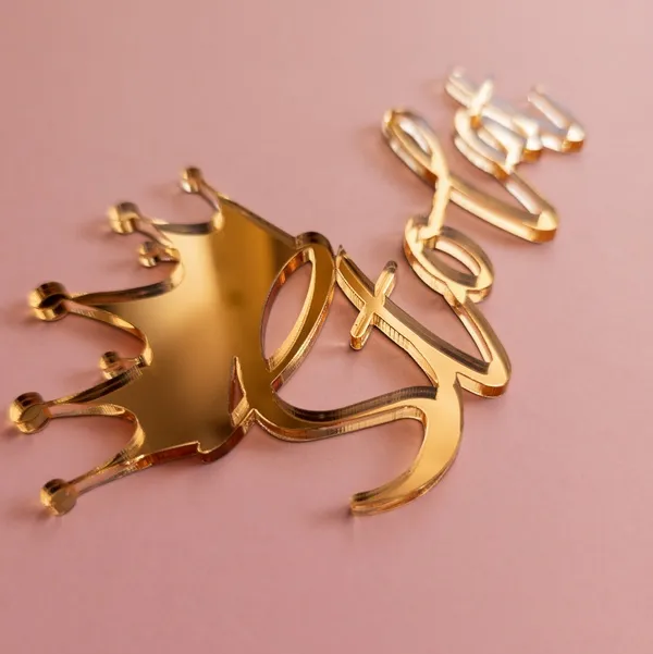 Topper boczny Sto lat + korona na bok wierzch