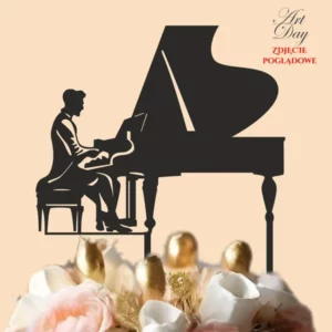 topper muzyczny gentleman grający na fortepianie gentleman i fortepian