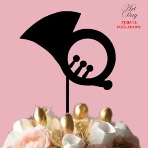 Topper muzyczny instrumenty muzyczne – waltornia Dekoracje laserowe topper muzyczny instrumenty muzyczne waltornia