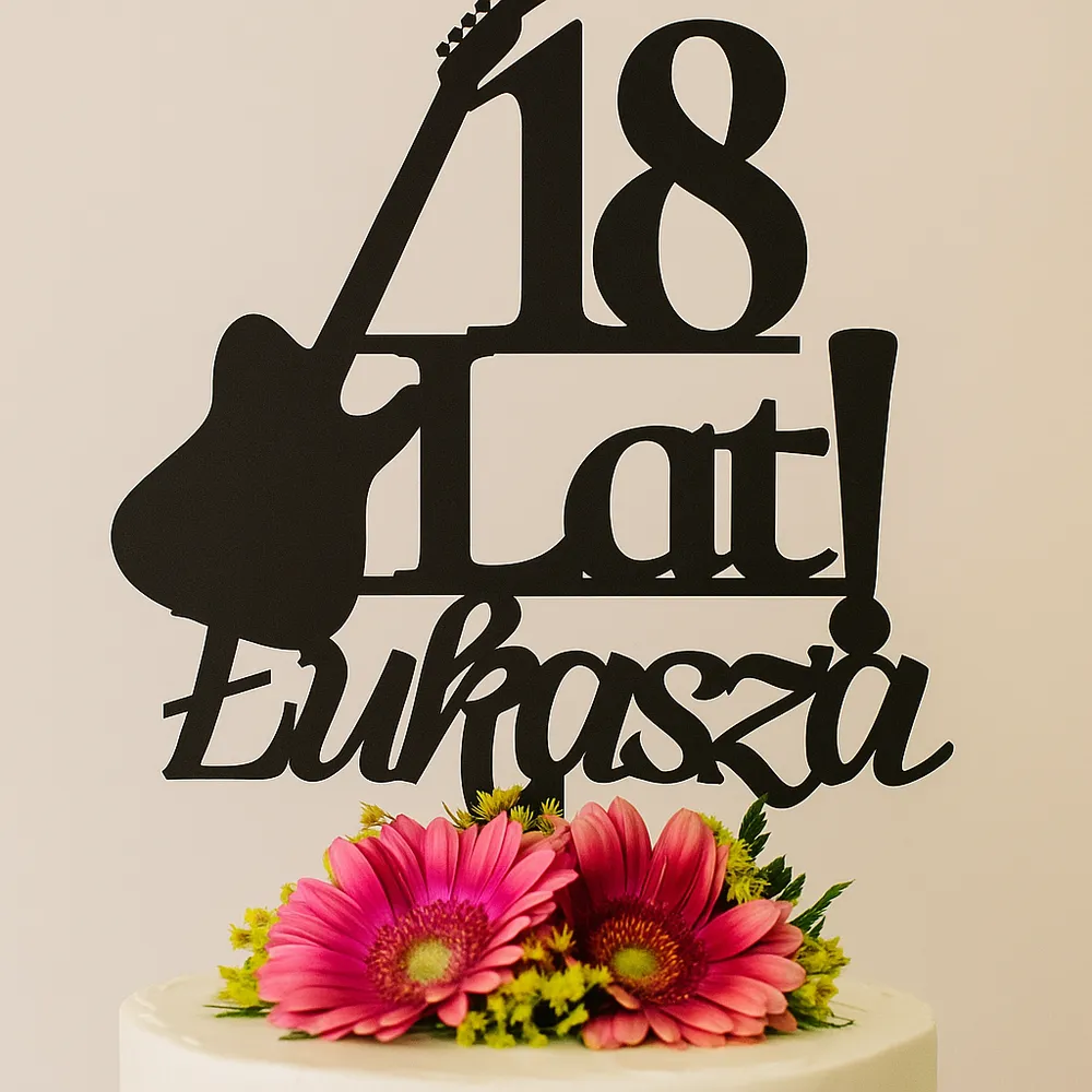 Topper z gitarą – personalizowany Dekoracje laserowe 4 Topper z gitarą artday