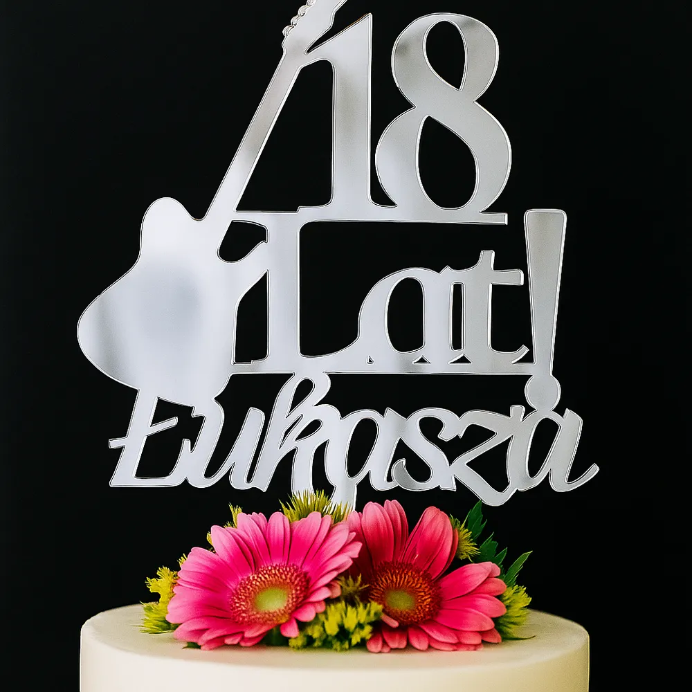 Topper z gitarą – personalizowany Dekoracje laserowe 3 Topper z gitarą artday