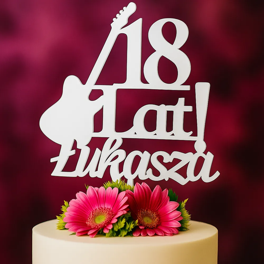 Topper z gitarą – personalizowany Dekoracje laserowe 2 Topper z gitarą artday