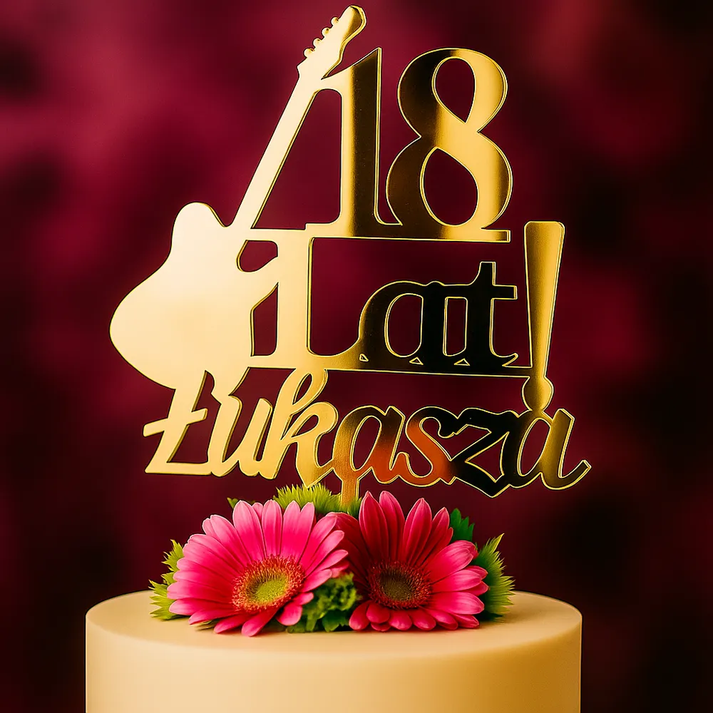 Topper z gitarą – personalizowany Dekoracje laserowe Topper z gitarą artday